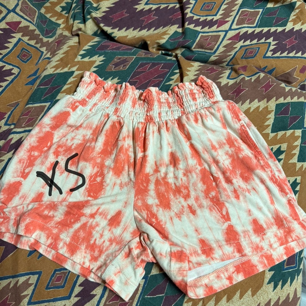 Women's Tie-Dye Shorts - Orange